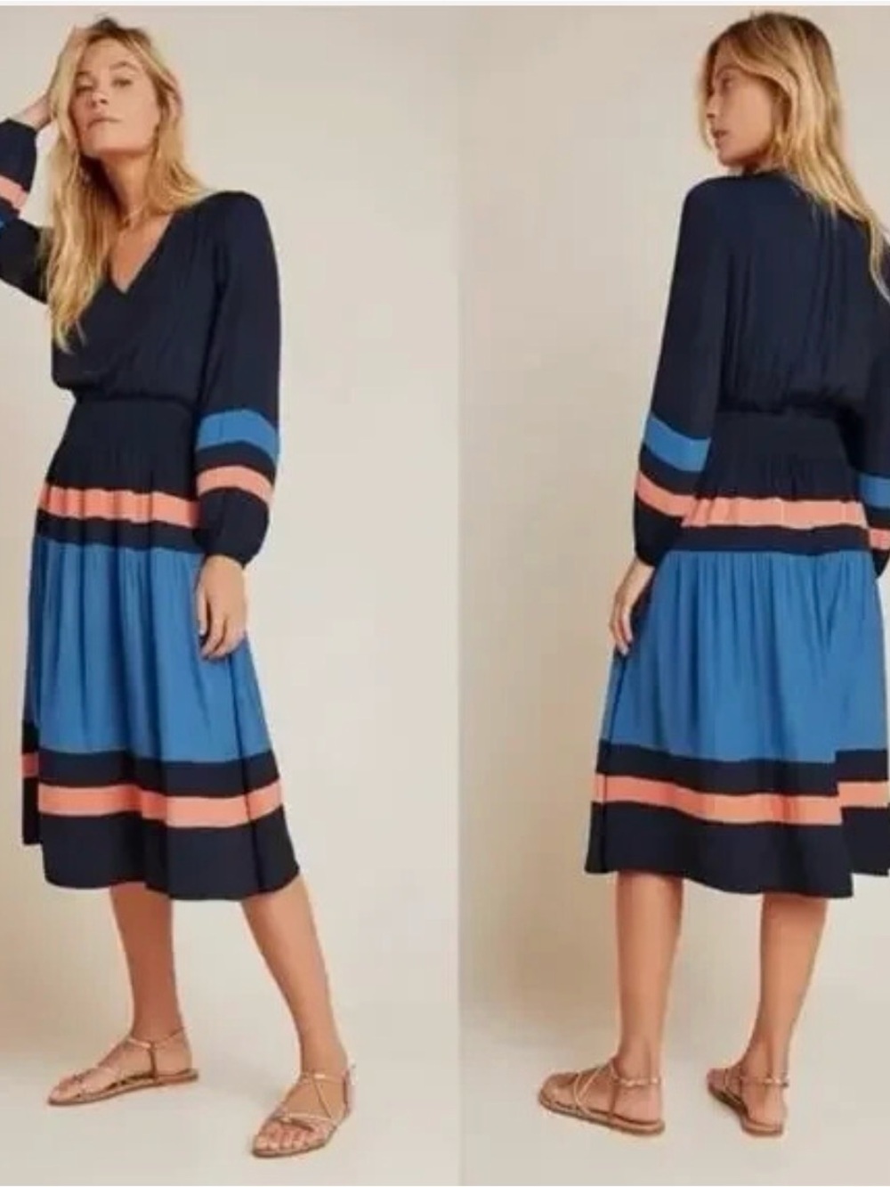 Anthropologie Aidy Colourblocked Midi Dress